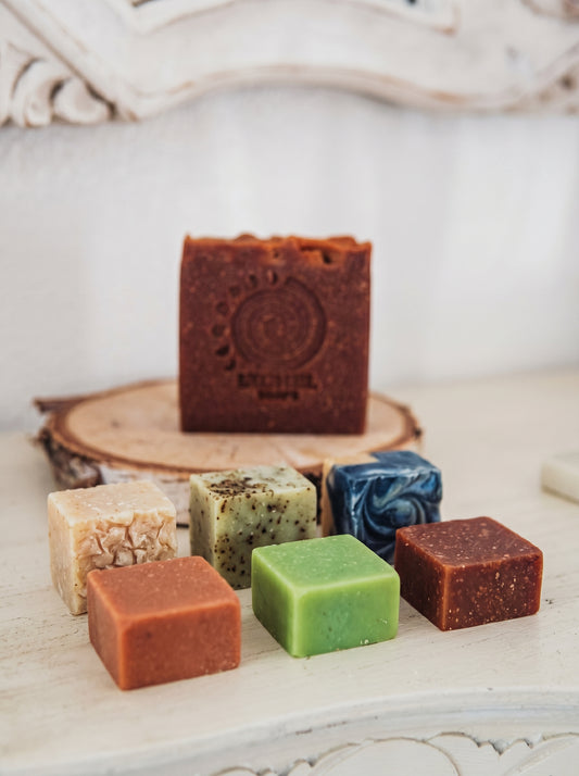 Sample pack 6 quarters of different soap bars